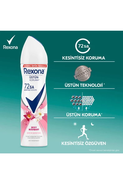 Rexona Kadın Sprey Deodorant Sexy Bouquet 72 Saat Kesintisiz Üstün Koruma 150 ml X2 - 6