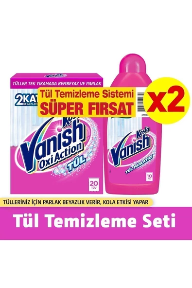 Vanish Tül Temizleyici Set (TOZ 450GR PARLATICI 450ML) X2