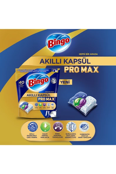 Bingo Akıllı Kapsül Pro Max Bulaşık Makinesi Deterjanı Tableti 40'lı - 4