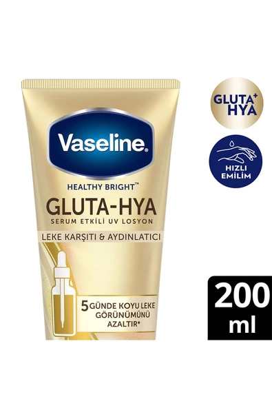 Vaseline Gluta Hya Serum Etkili Uv Vücut Losyonu Leke Karşıtı Ve Aydınlatıcı 200 ml