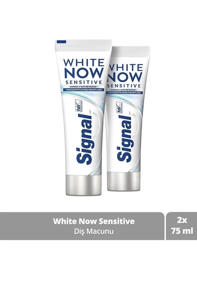 Signal White Now Diş Macunu Sensitive Anında 3 Kat Beyazlık 75 Ml X 2 Adet