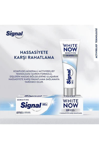 Signal White Now Sensitive Hassas Dişler Için Beyazlatıcı Diş Macunu 75ml X2 - Resim 4