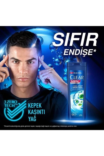 Clear Men Kepeğe Karşı Etkili Şampuan Cool Sport Menthol Ferahlatıcı Mentol Etkisi 350 ml X2 Adet - 3