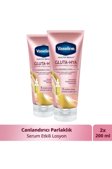 Vaseline Gluta Hya Serum Etkili Vücut Losyonu Canlandırıcı Parlaklık 200 ml X2