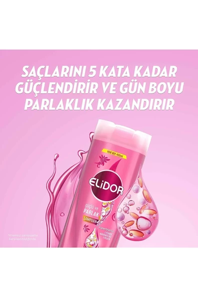 Elidor Superblend Saç Bakım Şampuanı Güçlü ve Parlak E Vitamini Makademya Yağı Kolajen 400 ml x3 - 3