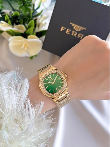 Ferro Çelik Kordon İyon Kaplama Kasa 3 Atm Suya Dayanıklı Kadın Kol Saati+Bileklik EFL21366-B6 - Resim 2