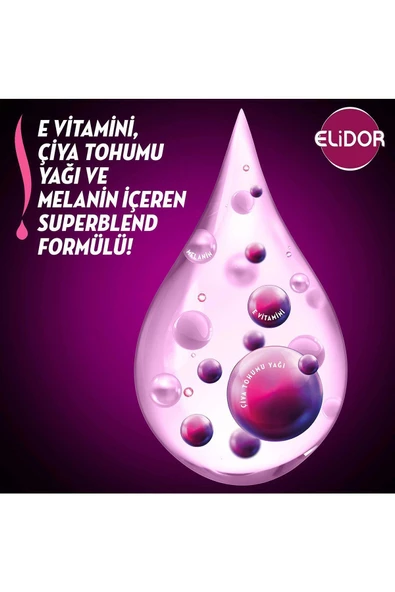 Elidor Superblend Saç Bakım Şampuanı Esmer Parlaklık E Vitamini Chia Tohumu Yağı Melanin 400 ml X3 - 4