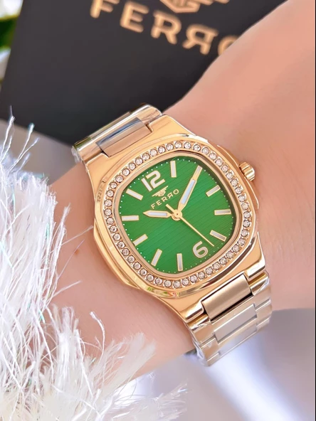 Ferro Çelik Kordon İyon Kaplama Kasa 3 Atm Suya Dayanıklı Kadın Kol Saati+Bileklik EFL21366-B6 ürün görseli