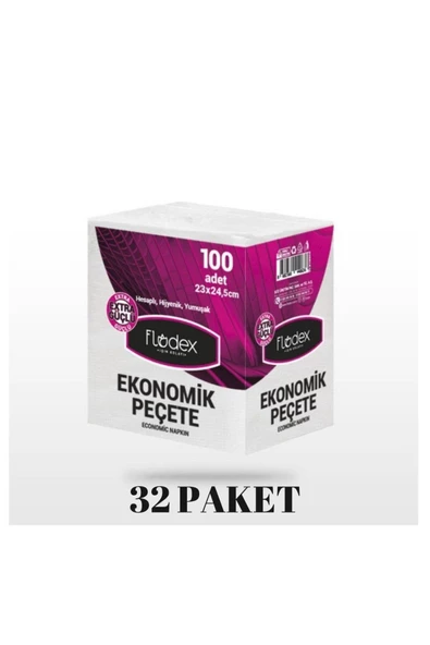 FLODEX - EKONOMİK PEÇETE 23X24.5CM 100LÜ - 32 PAKET
