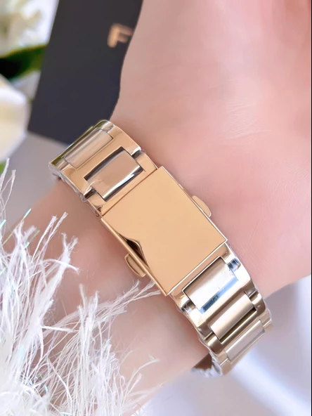 Ferro Çelik Kordon İyon Kaplama Kasa 3 Atm Suya Dayanıklı Kadın Kol Saati+Bileklik EFL21366-B6 - Resim 3