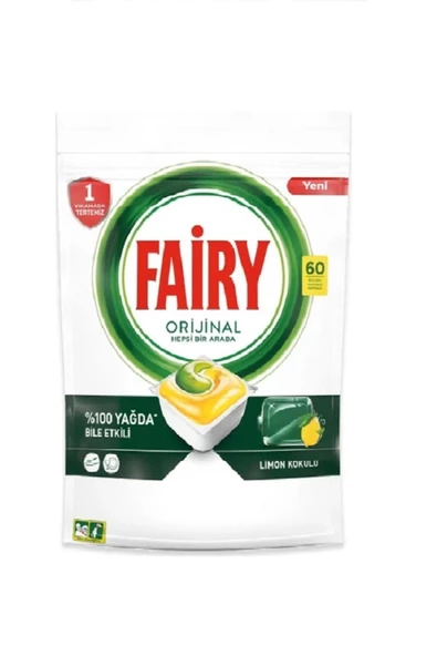 Fairy Hepsi Bir Arada 60 Yıkama Bulaşık Makinesi Deterjanı Kapsülü Limon Kokulu