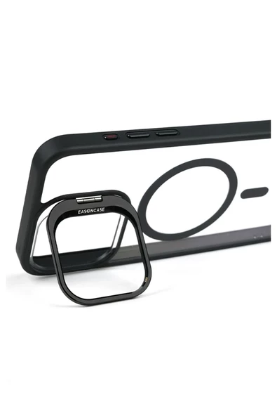 iphone 13 Pro Max Kılıf Magsafe uyumlu Kamera Standlı +Lens koruyuculu Kapak - 4