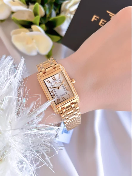 Ferro Çelik Kordon İyon Kaplama Kasa 3 Atm Suya Dayanıklı Kadın Kol Saati+Bileklik BFL43005-B - 2