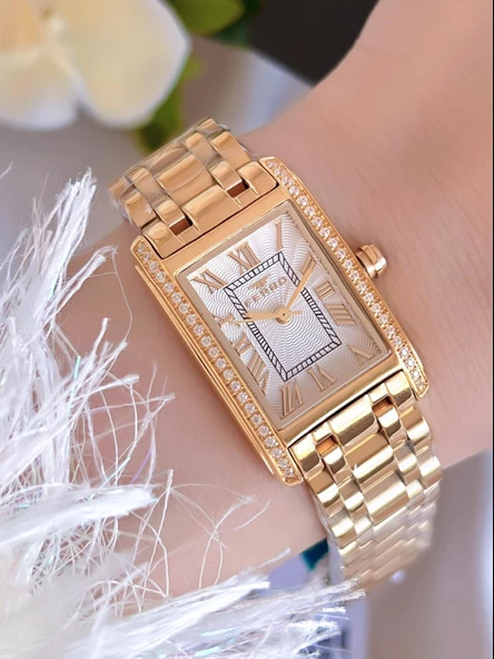 Ferro Çelik Kordon İyon Kaplama Kasa 3 Atm Suya Dayanıklı Kadın Kol Saati+Bileklik BFL43005-B