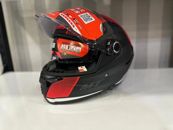 KASK MT THUNDER 4 SV TEARS B5 MAT SİYAH/KIRMIZI - 2