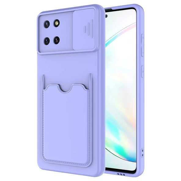 Samsung Galaxy A81 (Note 10 Lite) Kılıf Cüzdan Sürgülü Kamera Korumalı Kartllıklı Kapak (Kartix)