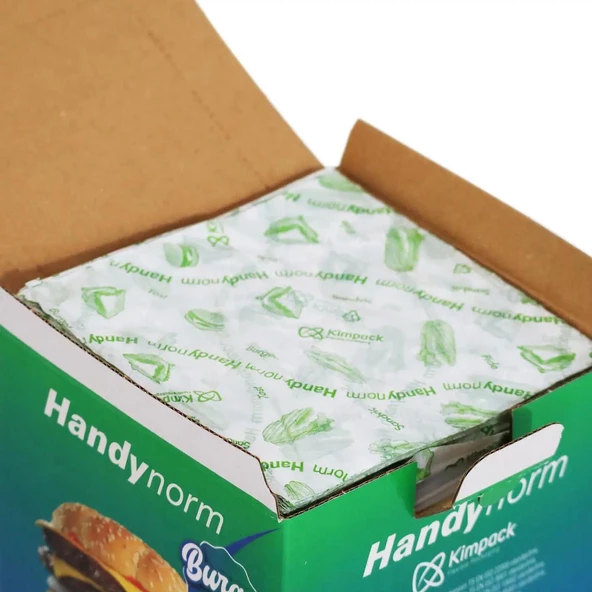 Handynorm Hamburger Burger Pide Tost Sandviç Kılıfı Poşeti - 12.5x12.5 Cm. - 2000 Adetlik 5 Kutu - Resim 3