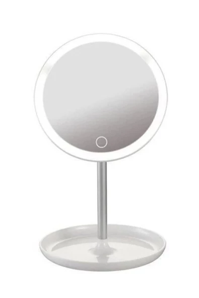 Dokunmatik Led Işıklı Usb Li Yuvarlak Masa Üstü Makyaj Aynası Makyaj Aynası Ledli - Resim 2