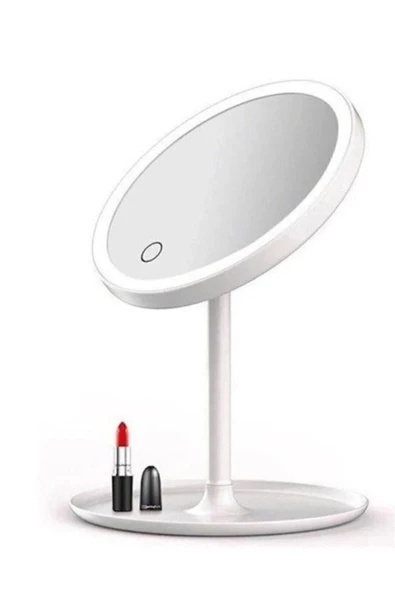 Dokunmatik Led Işıklı Usb Li Yuvarlak Masa Üstü Makyaj Aynası Makyaj Aynası Ledli - Resim 3