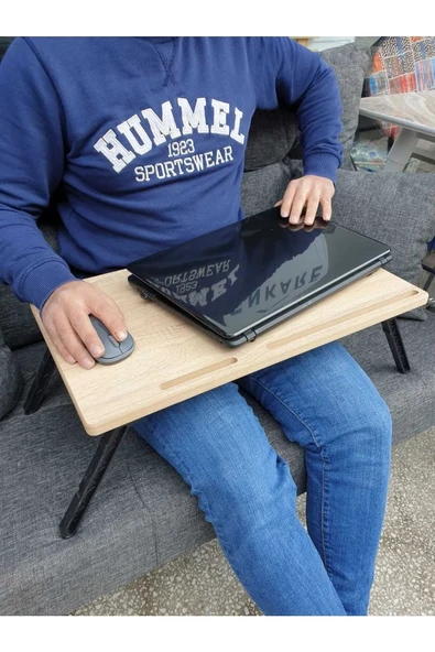 Enna Woden Laptop Sehpası /notebook Bilgisayar Çalışma Masası/laptop Stand/telefon Tablet Bölmeli/rahle