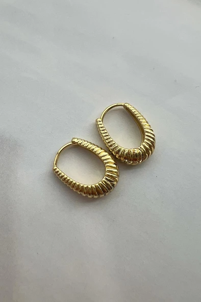 OVAL BURGU KÜPE (14K ALTIN KAPLAMA )