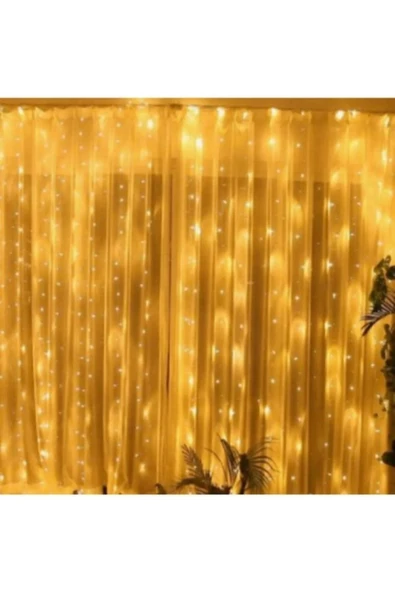 Kumandalı 8 Ayrı Moda Sahip 3 Mx3 M 300 Cm X 300 Cm Perde Led 10 Saçaklı Sarkıtlı 300 Led Gün Işığı - Resim 2