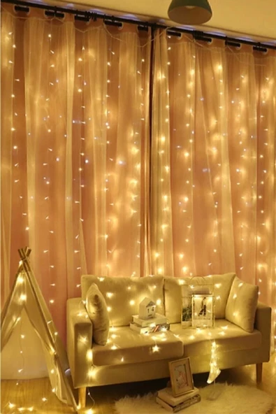 Kumandalı 8 Ayrı Moda Sahip 3mx3m 300 cm X 300 cm Perde Led ürün görseli 1