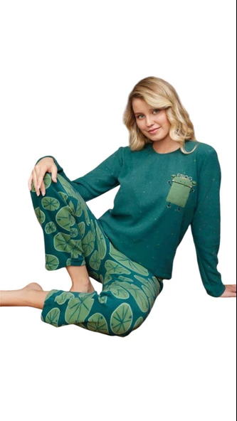 Pijamood Kadın Kışlık Polar Uzun Kol Pijama Takımı - 3