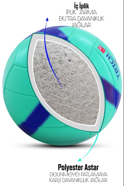 Telvesse VT500 Trick Voleybol Topu Yumuşak Doku Semi-Pro İç-Dış Mekan Soft Touch 270 g No:5 - 4