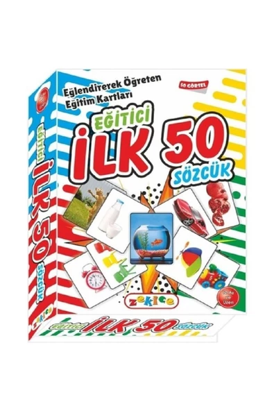 DESİNGSHOP İlk 50 Sözcük - Zeka Kartları - Eğitici Kartlar