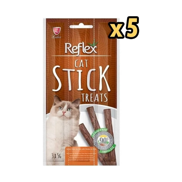 Reflex Tavuklu Ördekli Kedi Ödül Çubuğu 5 gr x 3 x 5 Adet