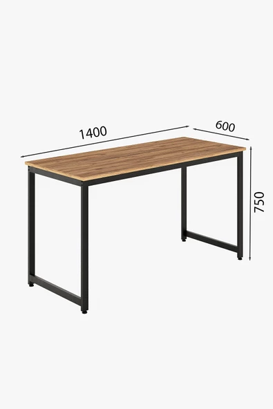 AEKA AE-4600 Çalışma Masası 140'lık Atlantik Çam Suntalı ve Metalli Bilgisayar Masası Ofis Masası - 3