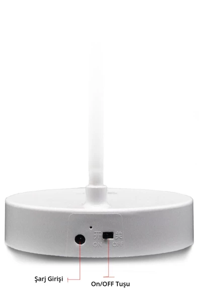 Şarjlı Dokunmatik 20 Led  Flexible Masa Lambası Beyaz - 4