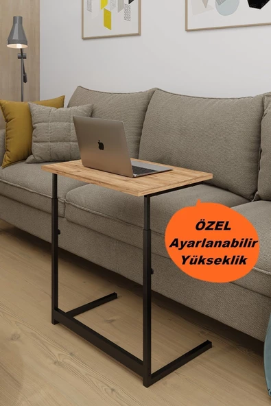 AEKA AE-4602 Laptop Masası ve Yükseklik Ayarlı Metal Ayaklı Çalışma Masası - Bilgisayar Masası