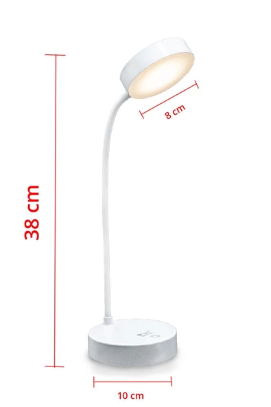 Şarjlı Dokunmatik 20 Led  Flexible Masa Lambası Beyaz - 2