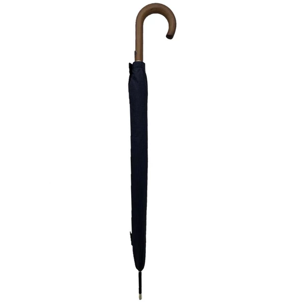 April A-213G 10 Telli G2 Baston Sap Şemsiye Kareli Siyah - 6