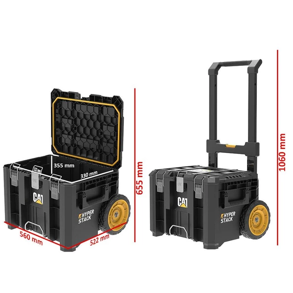 Cat Da41004 Hyper Stack 60 Litre Ağır Hizmet Tipi Tekerlekli Kilitli Takım Çantası - 3