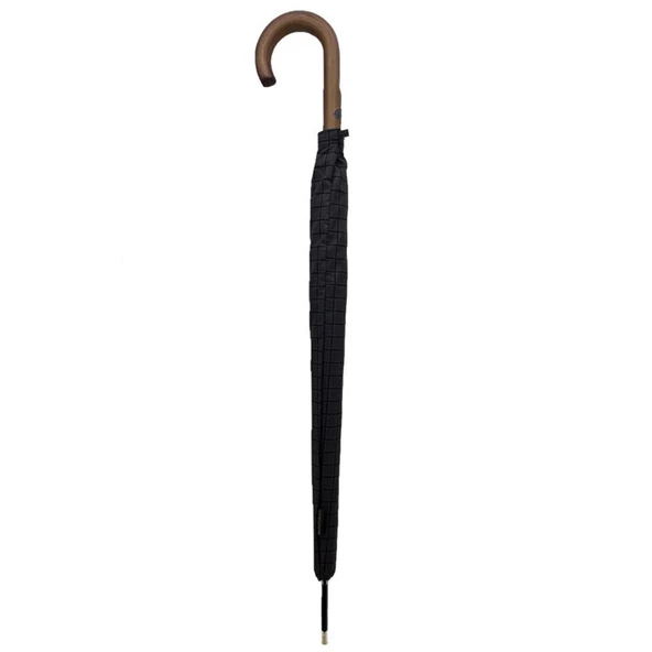 April A-213G 10 Telli G3 Baston Sap Şemsiye Kareli Siyah - 5
