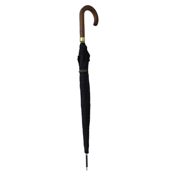 April A-213G 10 Telli G3 Baston Sap Şemsiye Kareli Siyah - 7