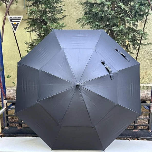 Marlux Çift Katmanlı 140 Cm Fiber Vale Şemsiye Siyah - 4