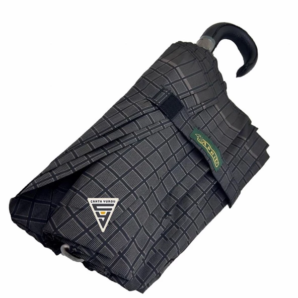 April A-228G Elite G3 Otomatik 10 Telli Şemsiye Ekose Siyah - Resim 2