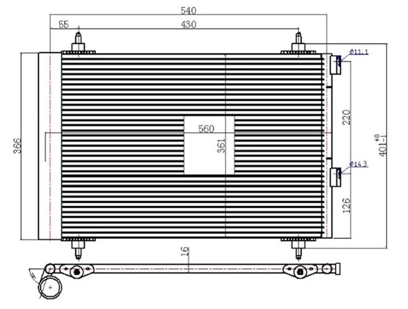 KLIMA RADYATORU KONDANSER P307 1.4I 01-04 - ORIS CPE307016