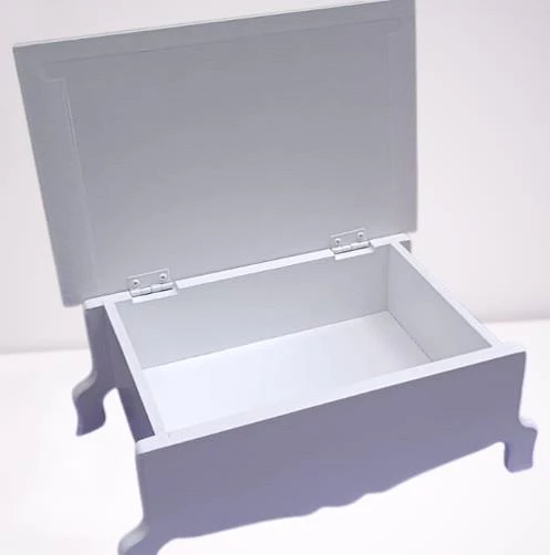 Hobi ERC MODEL Ayaklı Kutu 90402 Şık Zarif Ahşap Beyaz Boyalı MDF El Yapım - 2