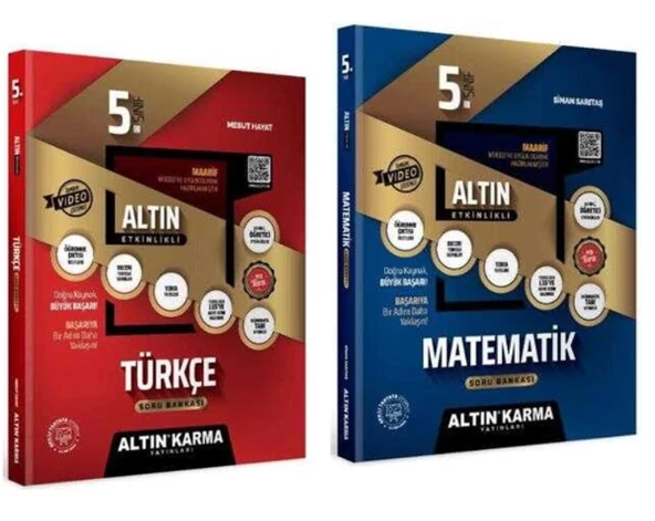 Altın Karma Yayınları 5. Sınıf Türkçe + Matematik Altın Etkinlikli Kazanım Soru Bankası