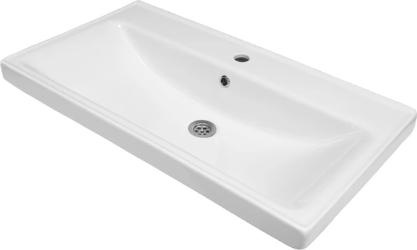 KAREN BANYO Ege 80 Cm Lavabolu Banyo Dolabı, Kapaklı Banyo Alt Dolabı,Seramik Lavabo Dahil - 3