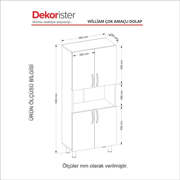 Dekorister William Çok Amaçlı Dolap - Traverten - 8