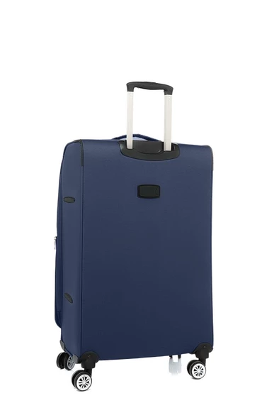 Louisiana Polo 2'li Valiz Seti Büyük Ve Orta Boy Lüx Kumaş Valiz Lacivert 2082 - Resim 3