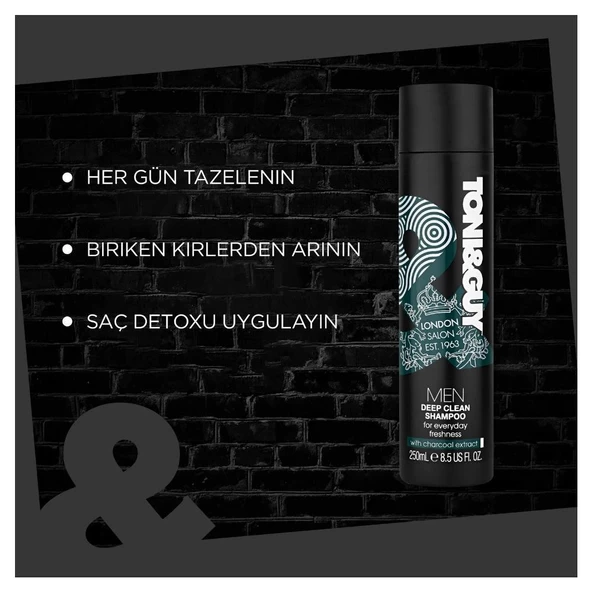Toni & Guy Men Deep Clean Shampoo Yoğun Arındırıcı Şampuan 250Ml - Resim 3