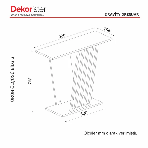 Dekorister Gravity Dresuar Siyah - Traverten - 8