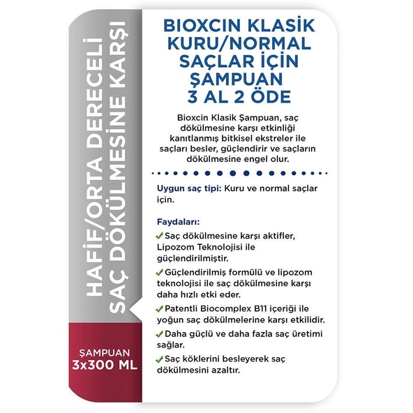 Bioxcin Genesis Şampuan 3 Al 2 Öde / Kuru-Normal Saçlar İçin 300 ml - 3